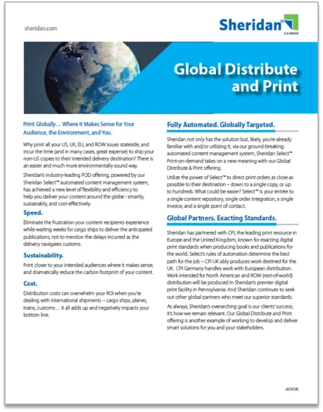 Sheridan Global Distribute And Print
