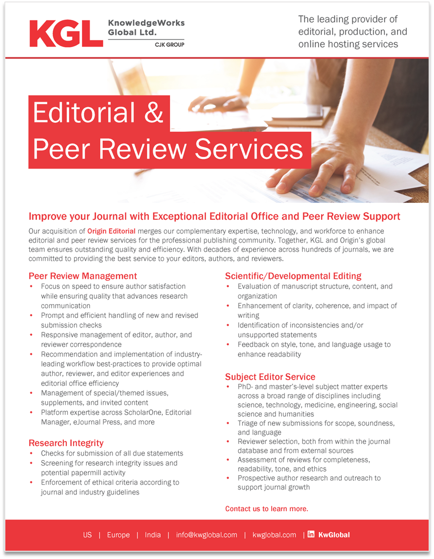 Kgl Editorial & Peer Review Services 2025
