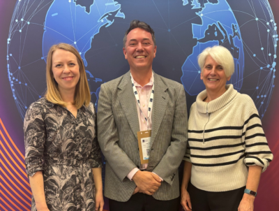 From left to right: Victoria Pittman, Jose Fossi and Alison Shaw at the London Book Fair 2026